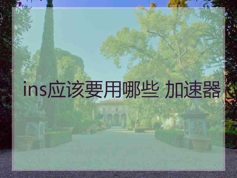 ins应该要用哪些 加速器