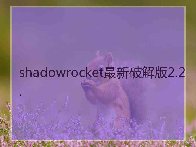 shadowrocket最新破解版2.2.